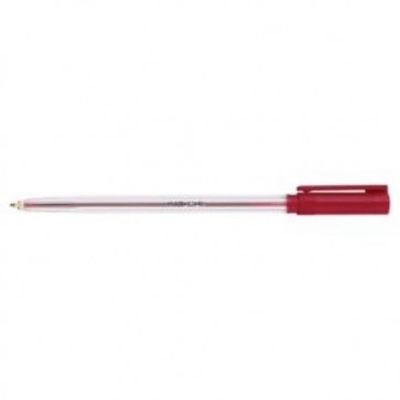Długopis MICRON 0,7 mm, obudowa przezroczysta, czerwony