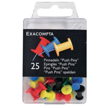 Chart Drawing Pins Assorted Colour 10mm - Box Of 25
