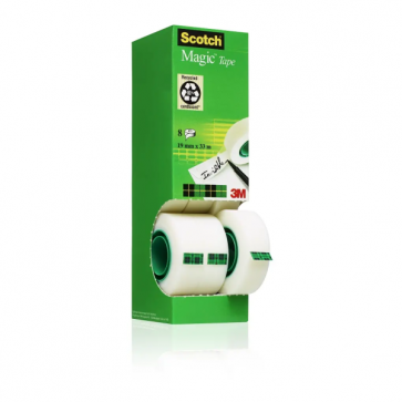 Scotch Magic Tape 19mmx33m - Pack Of 8 (Includes 1 Free Roll)