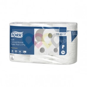 Tork Soft Conventional Toilet Roll –  papier toaletowy do dozownika z automatyczną zmianą rolek miękki Premium – 3 warstwy