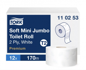 Tork papier toaletowy Mini Jumbo miękki Premium, 12 szt