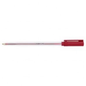 Długopis MICRON 0,7 mm, obudowa przezroczysta, czerwony