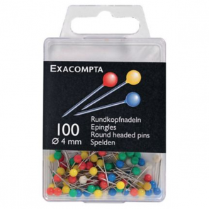 Map Drawing Pins Assorted Colour 4mm - Box Of 100
