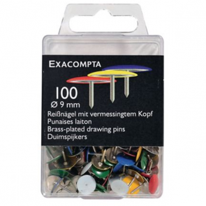 Drawing Pins Assorted Colour 10mm - Box Of 100