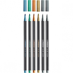 Flamastry Stabilo Pen 68 Metallic, mix kolorów, 6 szt. 