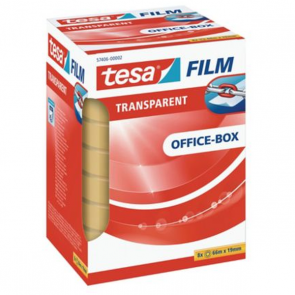 Tesa Silent Transparent Sticky Tape 19mm X 66m - Pack Of 8