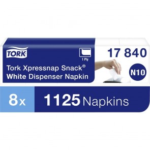 Tork Xpressnap Snack™ biała serwetka dyspenserowa, składana w 1/4, 8 szt.